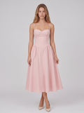 Aria | Elegant Corset Bodice A-Line Midi Dress for Wedding Guests